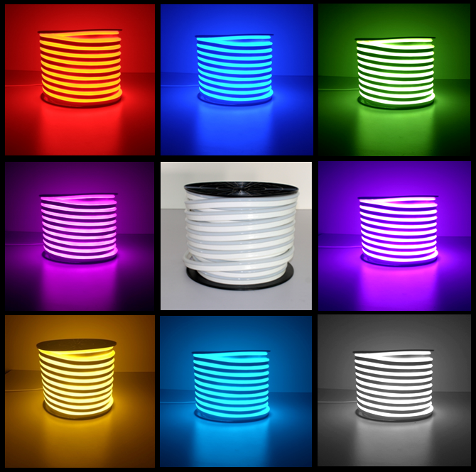 U shape PVC waterproof  cuttable 12V/24v  8x18mm 120leds  flexible neon led lights 2 years warranty