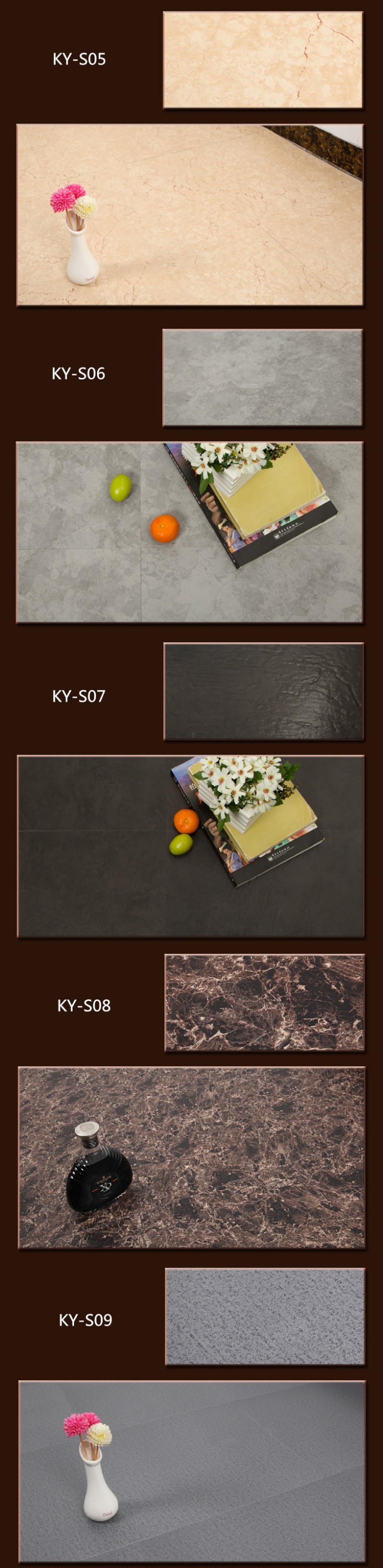 March promotion new design marble stone design LVT vinyl floor tile