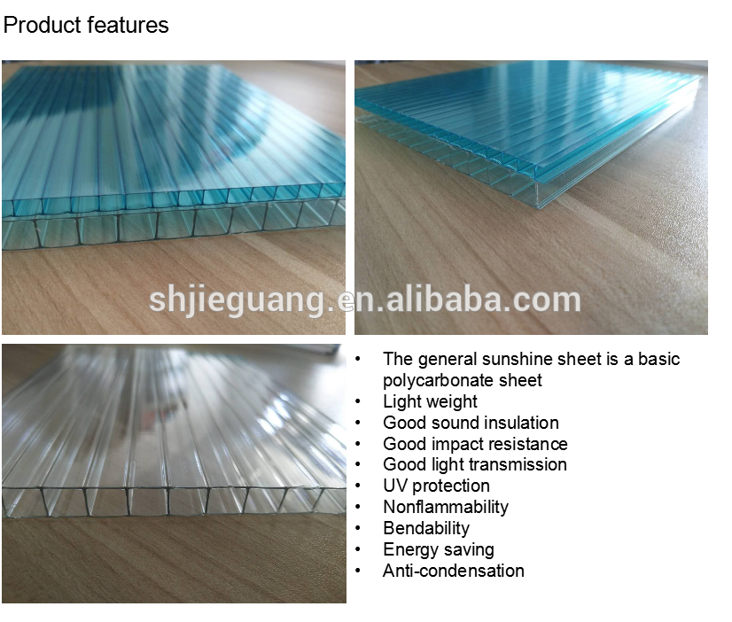 polycarbonate sheet factory 4mm twin wall polycarbonate hollow sheets price for roofing