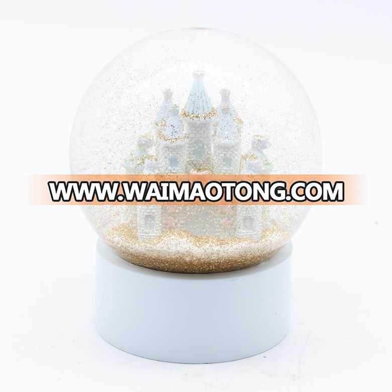 Custom made high quality birthday girl's gift dreamlike castle glass snow globe