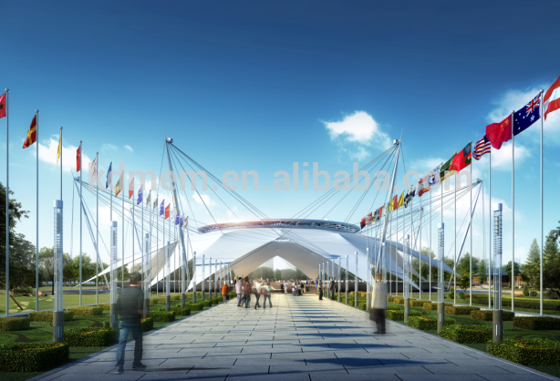 Sun Island Hotel platform tensile membrane structure canopy roof