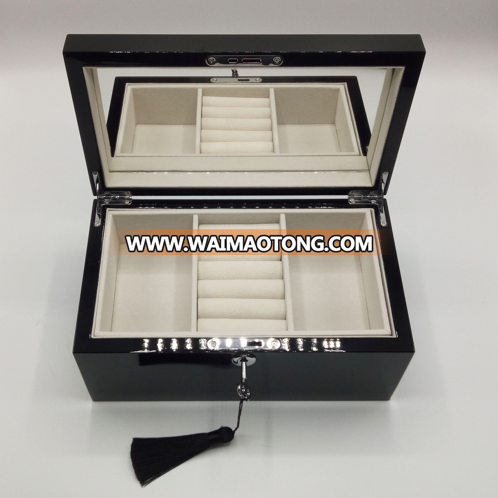 fashion elegant promotional hot sale black wooden jewelry box