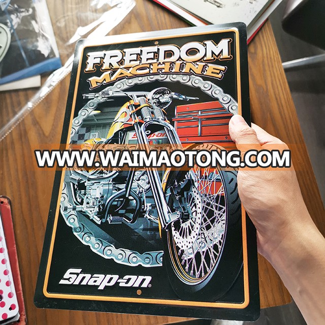 Custom Motorcycle Metal Embossed Sign Wall Hangng Decorative Tin Sign