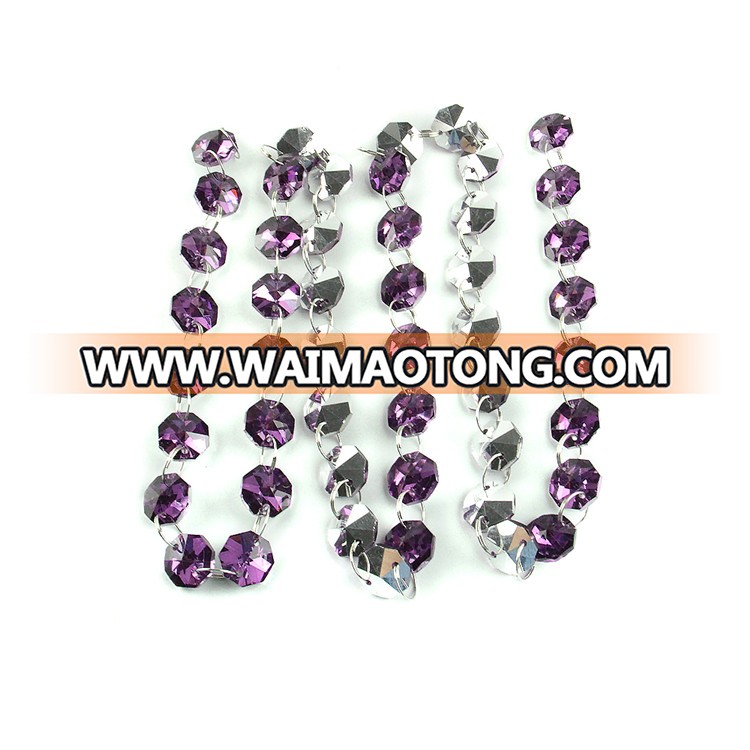 Amethyst with silver back 14mm crystal garland strands with silver rings for beautifully decorated wedding best seller