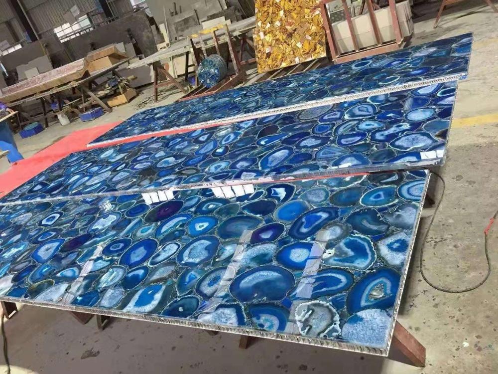 Blue onyx agate stone, Blue agate stone slab