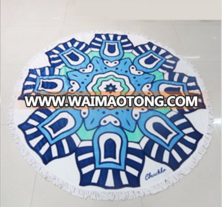 Hot selling cotton custom beach towel round beach towel