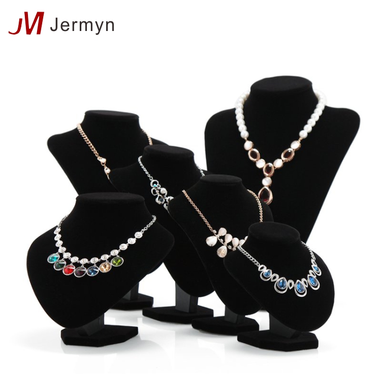 High Quality Velvet Custom Size Jewelry Display Necklace Bust Stands