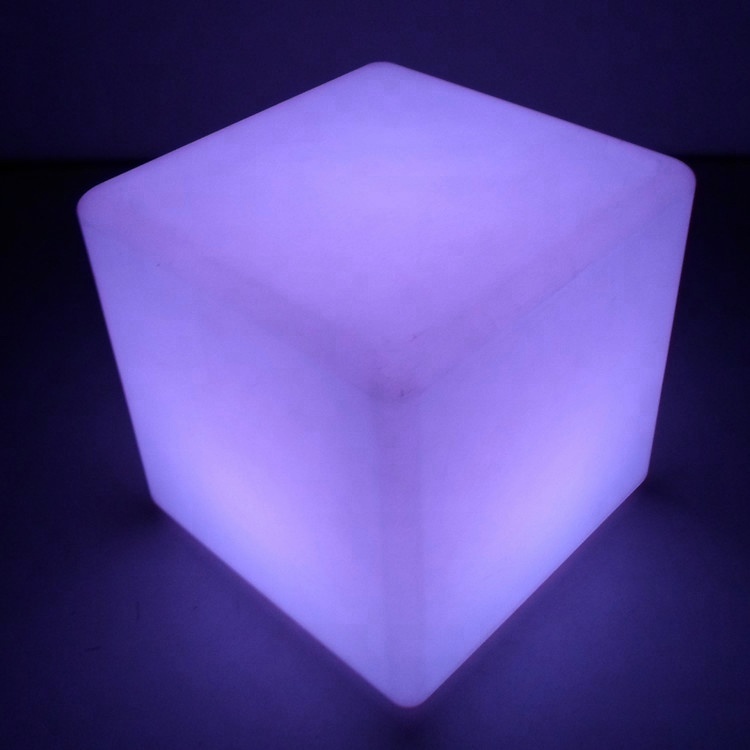 RGB color changing led outdoor light cube/illuminated led cube chair/glowing cube seat