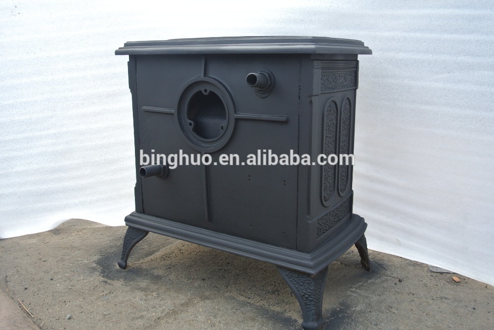 wood burning stove with back jacket, 14kw boiler stove