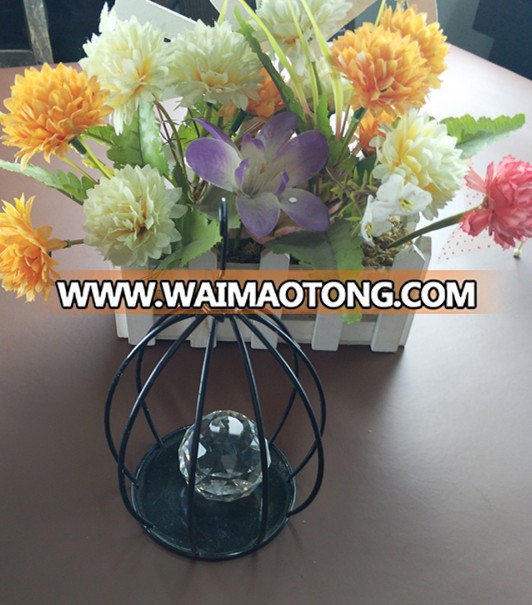 China manufacture iron black hanging basket candle holder for wedding favors