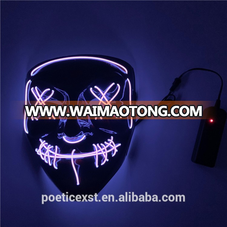 PoeticExst Halloween Flashing Led Face Mask For Party,Funning EL Wire Mask,Led Mask Party