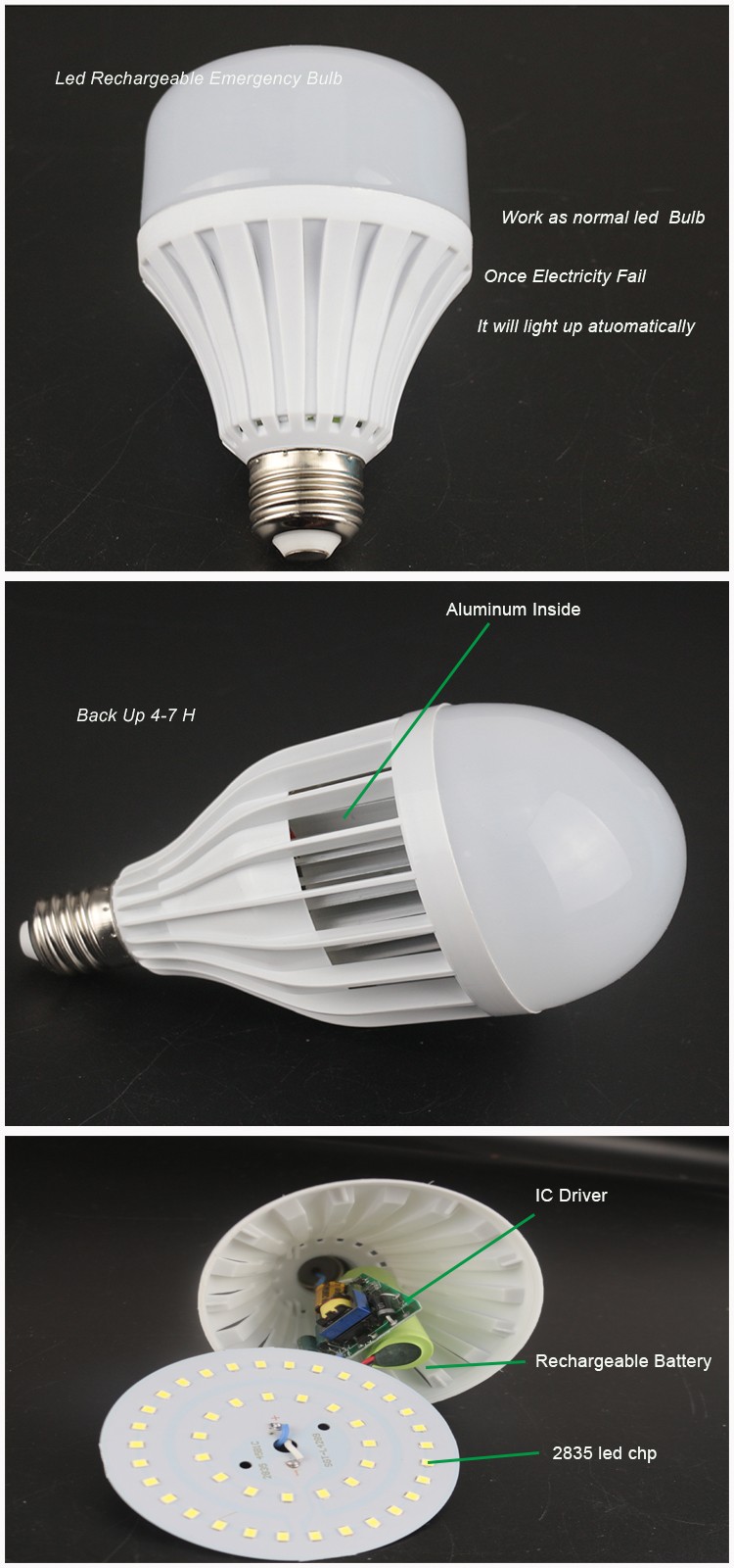 Multi-functional LED Bulb portable energy saving solar operated led bulb for camping reading 7w rechargeable led