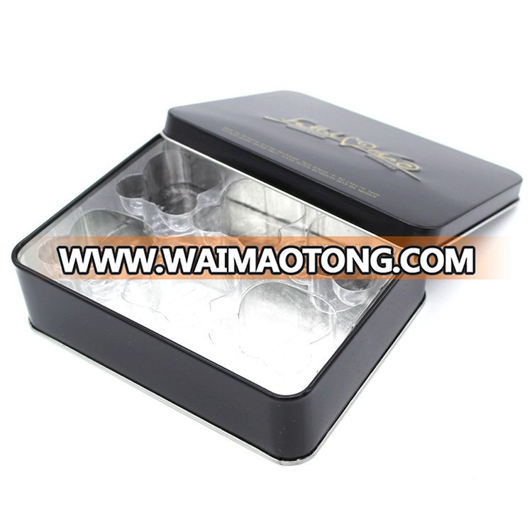 black colored packaging tin box for food metal tin packaging