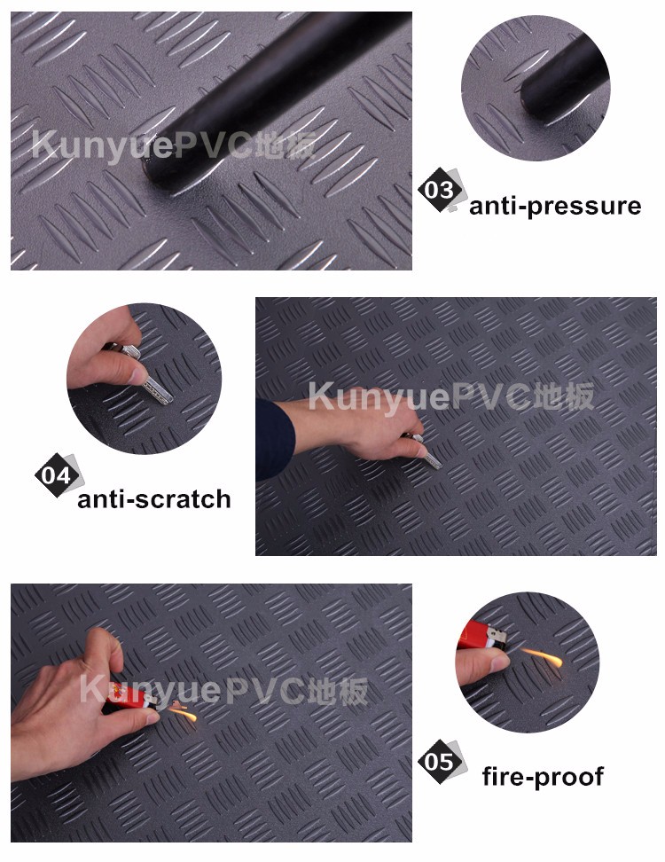 PVC Circle Stud Pattern anti-skid garage use pvc vinyl tiles garage floor tiles