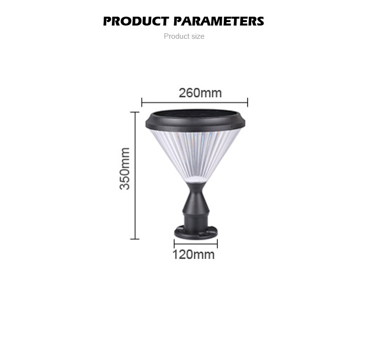 New Arrival Outdoor Waterproof Fence Lawn lamp Solar Gate Post Pillar Light Solar Pillar Light