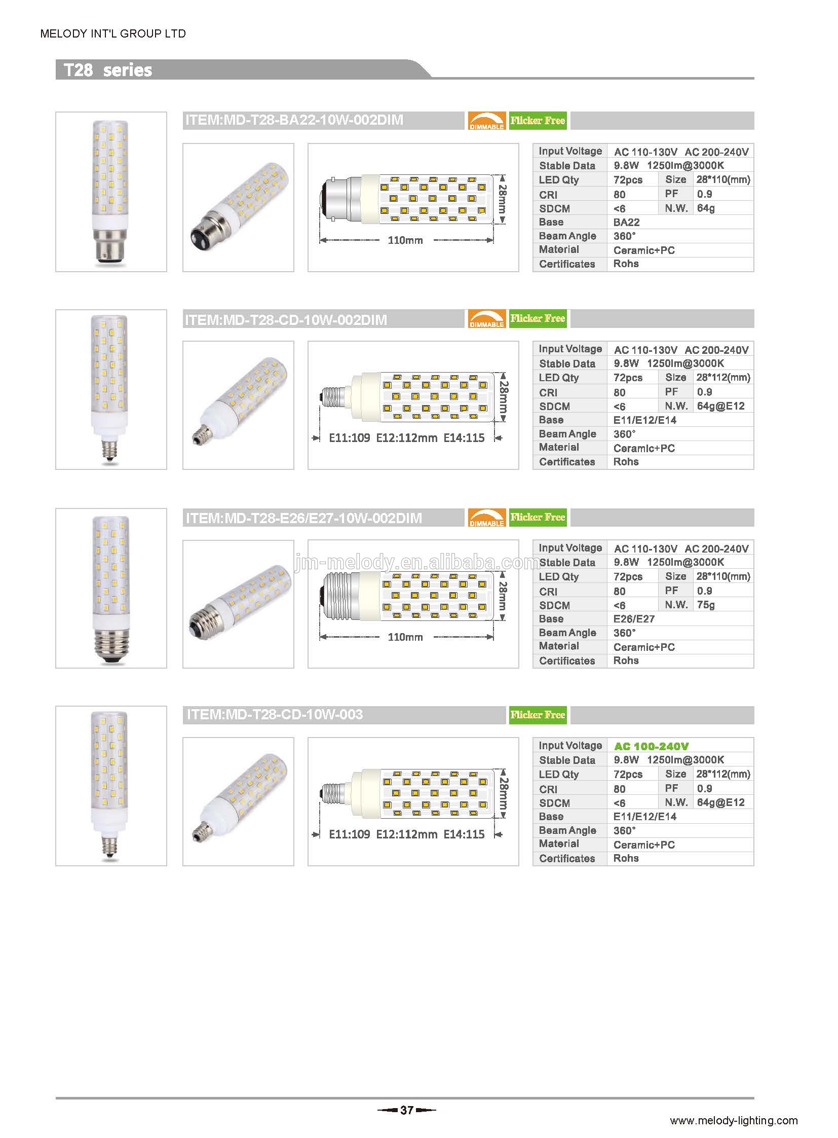 T28 8W E11 LED bulb E11 E12 E14 E27 dimmable LED corn light lamp MINI e11 led bulb 10W E11 LED Lamp LED Corn Light