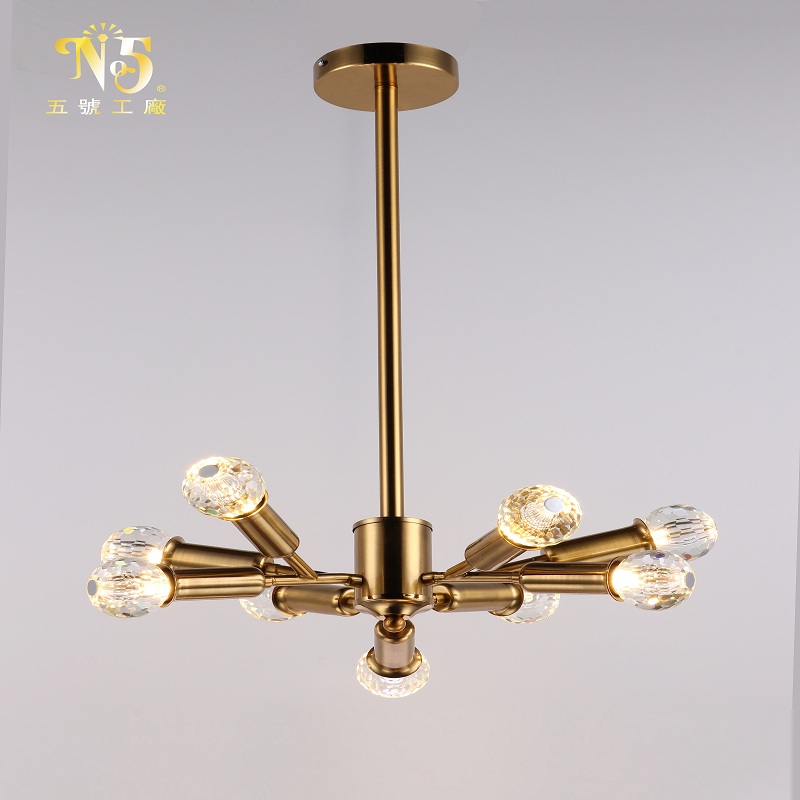 Hot selling high quality modern style iron crystal pendant light for dining room restaurant