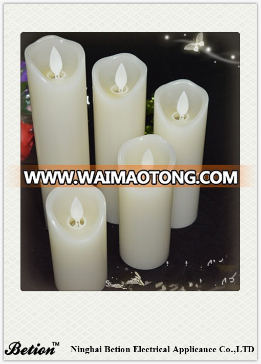 led candles set of 5 dancing flame wax candles with remote control paraffin flickering moving wick candles led candles factory