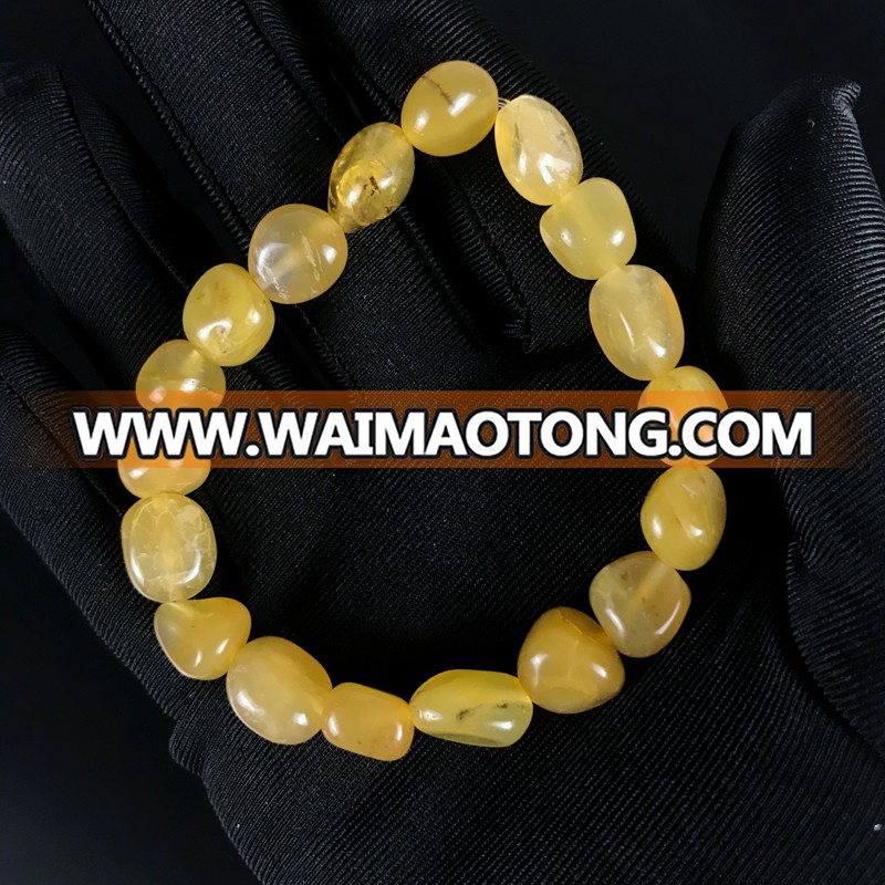 High quality natural yellow opal tumble stone bracelet