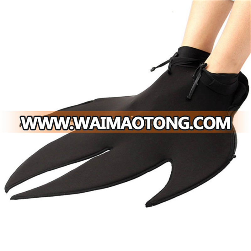 New Arrival Black Adult /Kids Size Mermaid Swimming Flippers 1.8mm Thick PC Swimming Fins Equipment