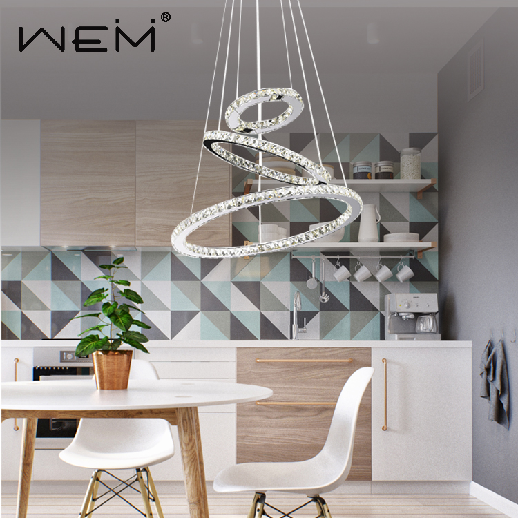 Modern Design Crystal Pendant Lighting Chandelier Round Hanging Pendant Light