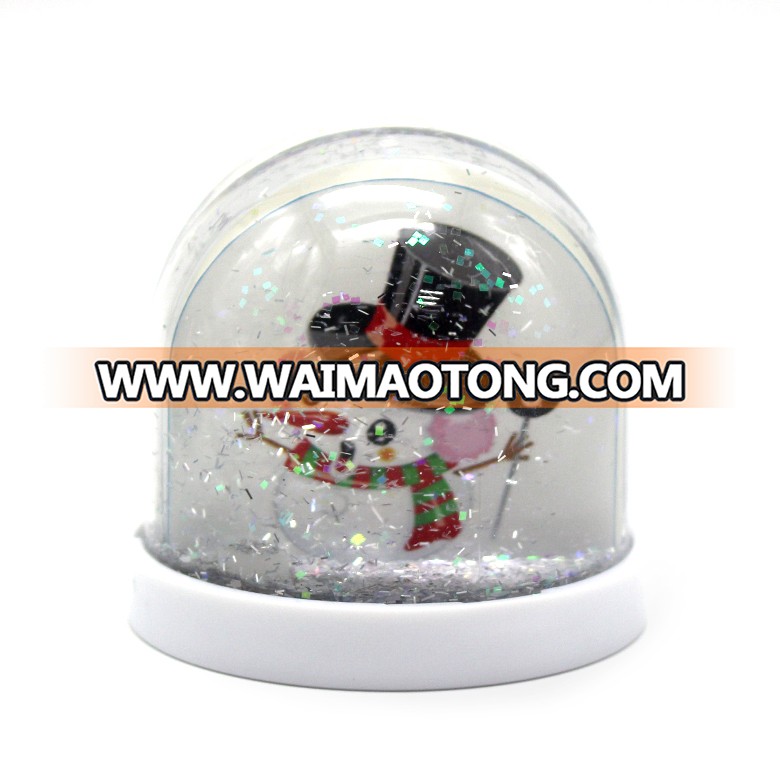 2019 New design plastic snow globe with snowman photo frame snow globe