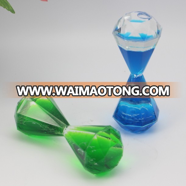 Decorative Acrylic Diamond Promotional Liquid Timer for Kids