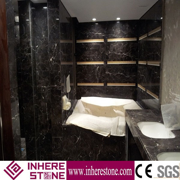 Brown Marble Dark Emperador Design in Bathroom