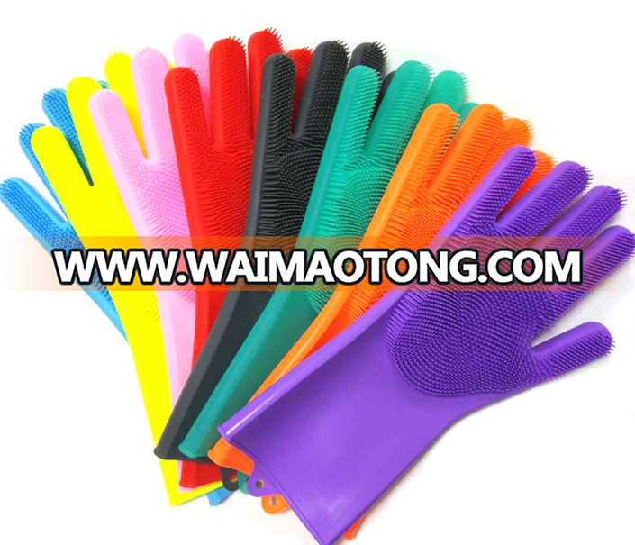 Hot selling magic silicone gloves Dish Washing Gloves Cleaning Scrubbing