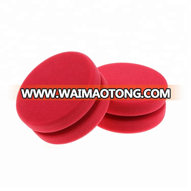 China Car Care Soft Polyester Sponge Blue Notched Yo-yo Shape Painting Waxing Tyre Polish Detailing Dressing Applicator Pad