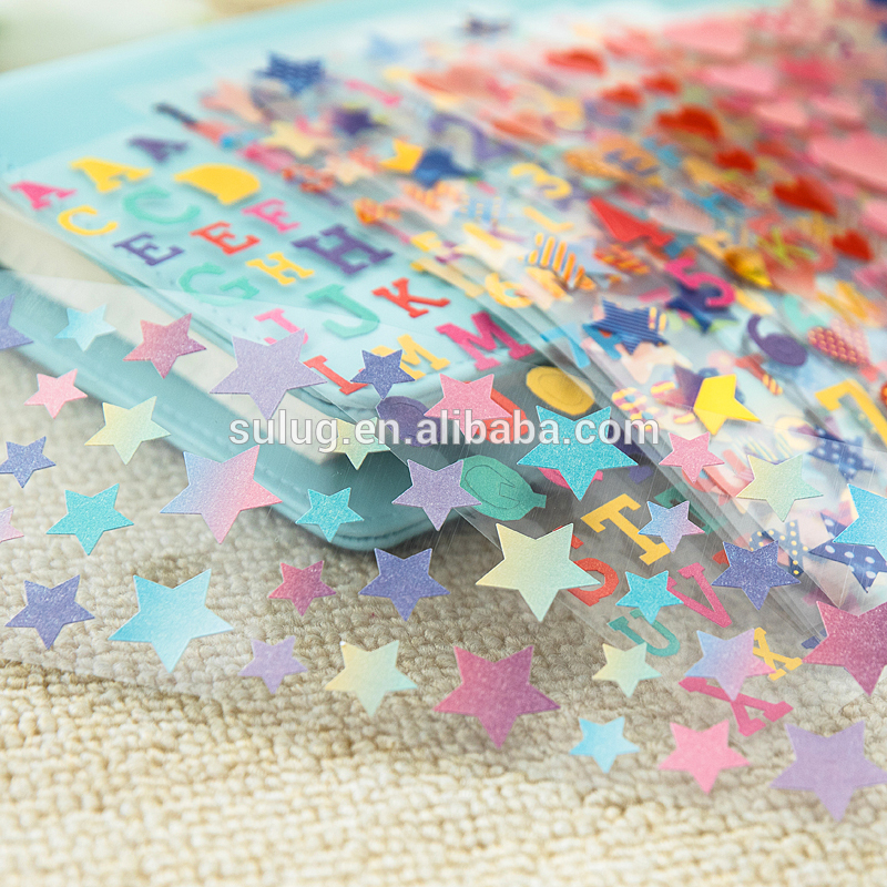 Pvc Transparent Korean Stickers Papers Flakes Kids Decorative For Cards Stationery