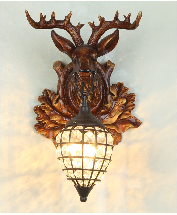 horse antler deer head wall lamps paintings for home decorative