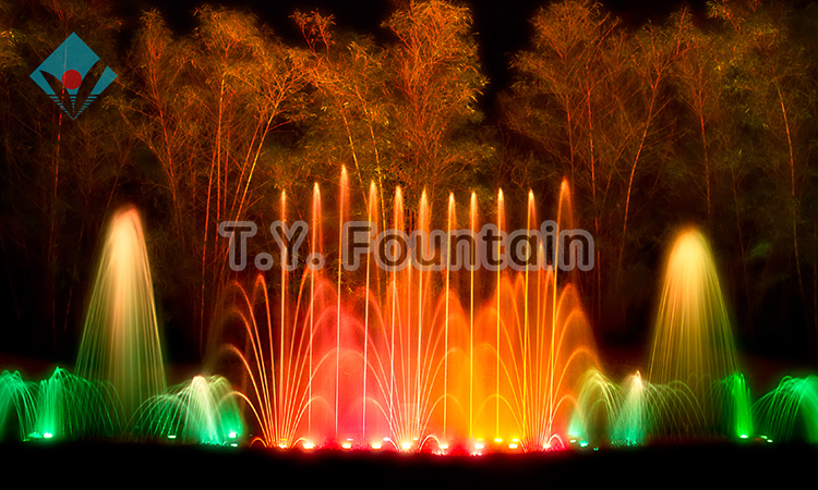 Beautiful Landscape Granite Mounted Dry Floor Fountain with Led Light