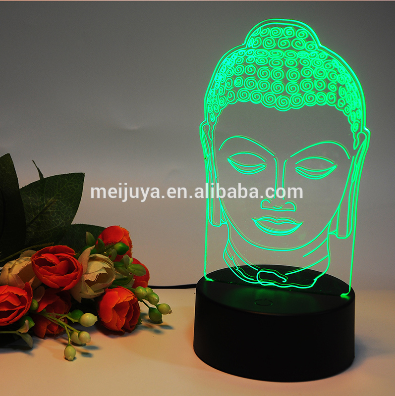 3D LED Buddha led USB battery night light 20173D02