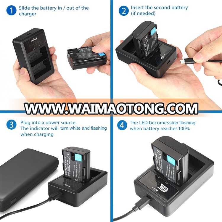 HSU 2000 mAh Best Third Party Dual Battery Charger Pack LP-E6 LPE6 LP E6 LP-E6N forCanon 70D 5DII 5D2 5D3 7D 6D 60D