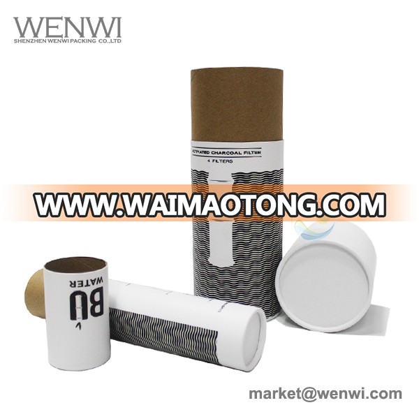 Custom Cosmetic Round Tea Cans Kraft Paper Tube Packaging With Lid