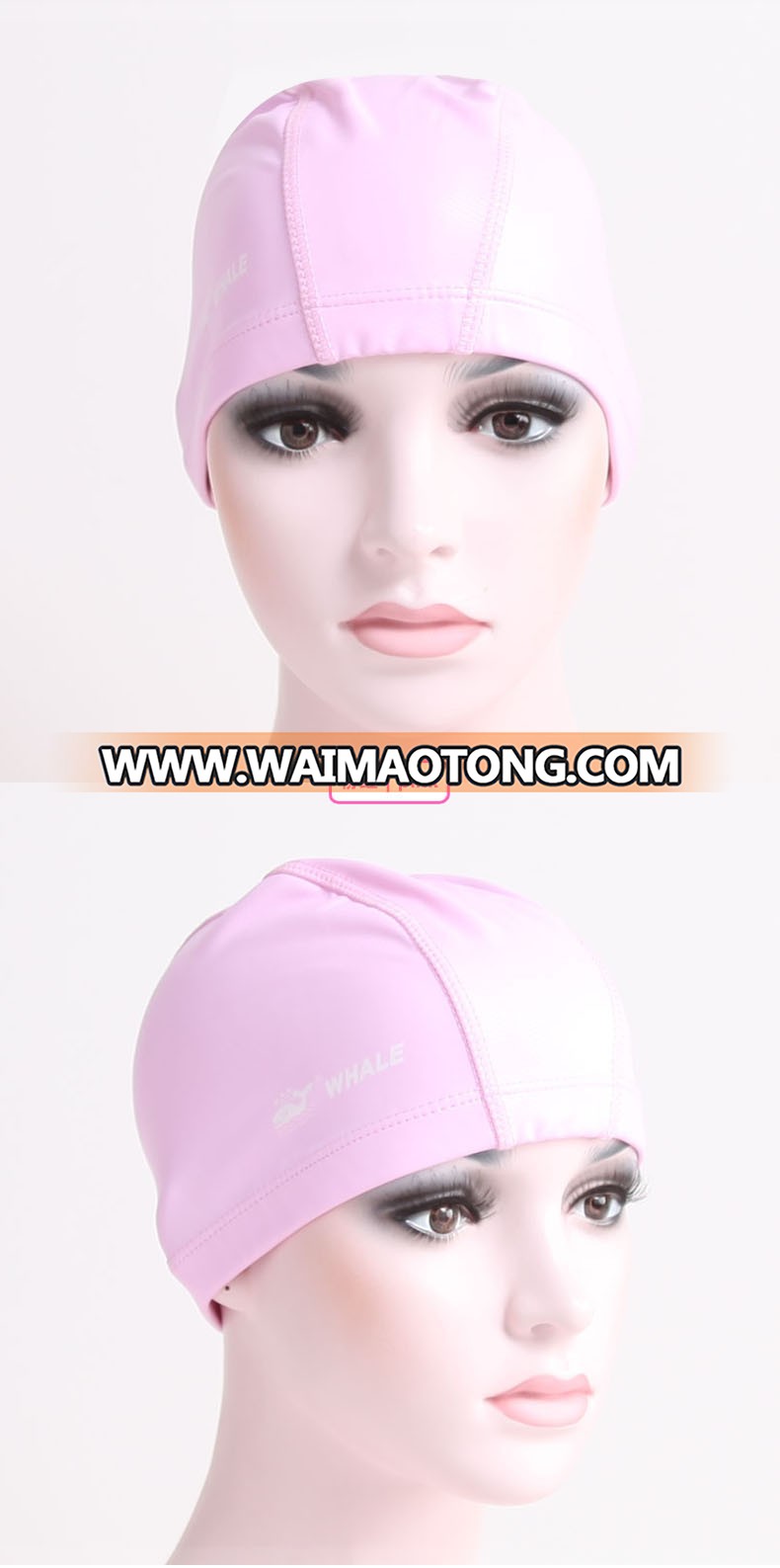 100% waterproof PU Coating ear Protection Swimming Cap