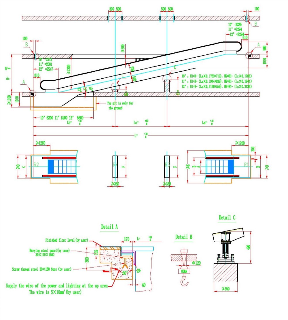 Flat Escalator Ramp Double-Arc Inclined Moving Walkway