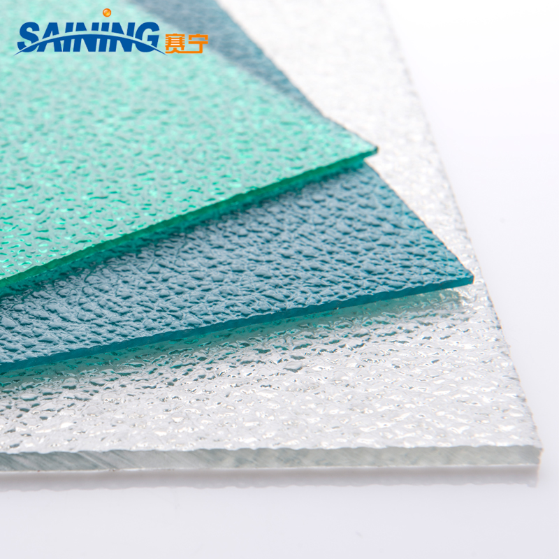 0.9-8mm Embossed frosted polycarbonate solid sheet for roof