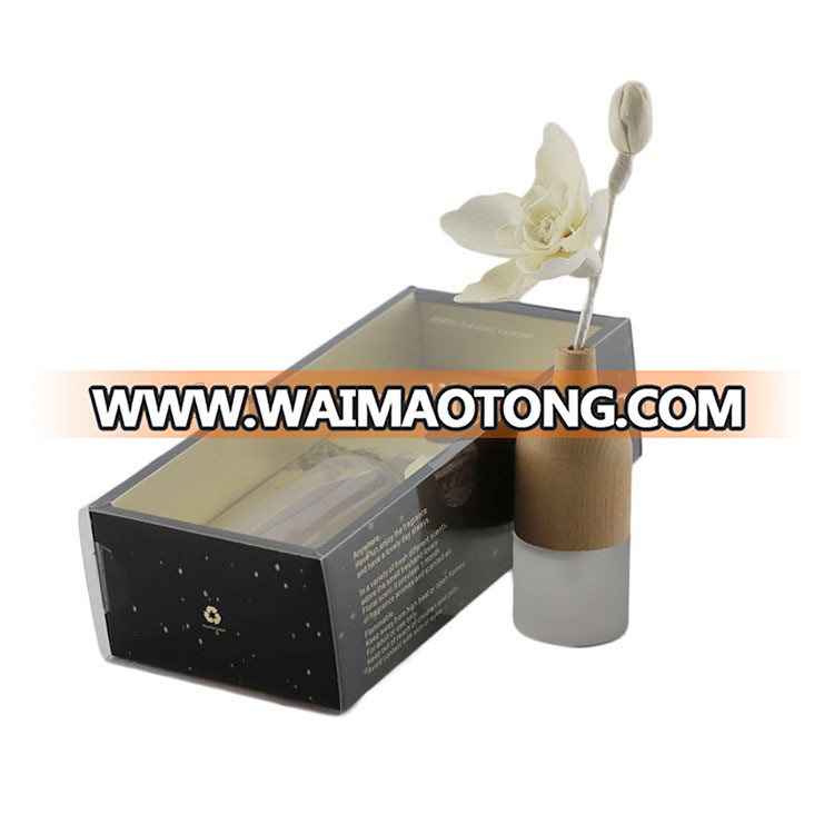 New Arrival  Custom Home Aroma Reed Diffuser Gift Set Glass Bottle With Flower