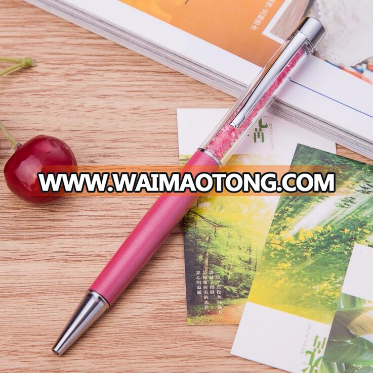 crystal metal body promotional advertising ballpoint pen business signature with crystal on top ball pen