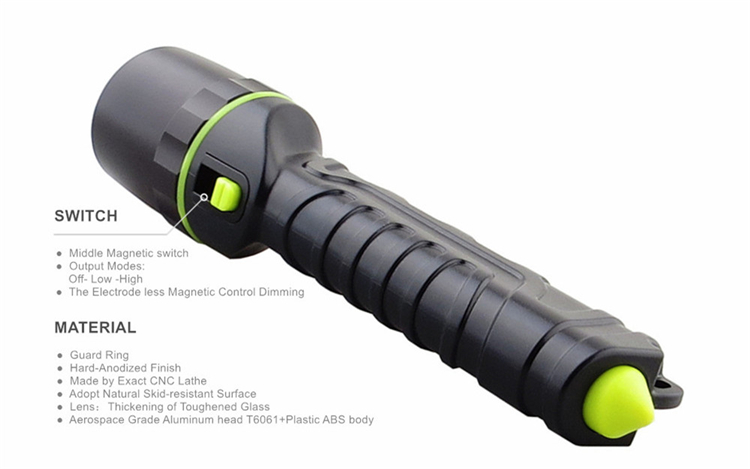 Best Seller Magnetic Underwater 100m Flashlight Diving Torch LED