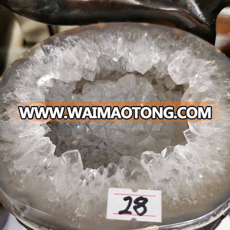 Sale Sop Quality Natrual clear crystal geode, crystal cornucopia for decoration