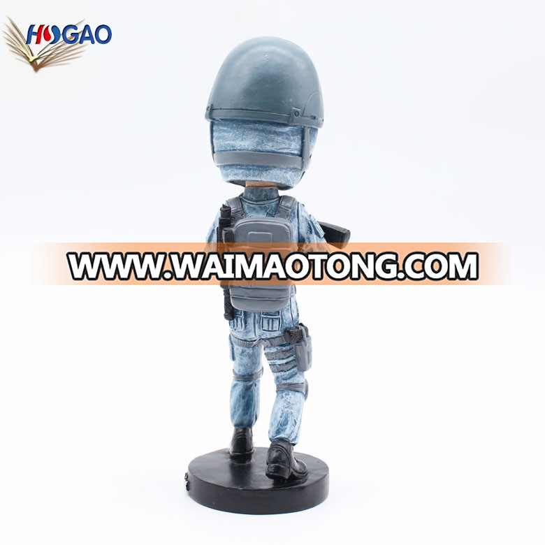 Wholesale creative navy solider figurine resin bobble head for home decoration