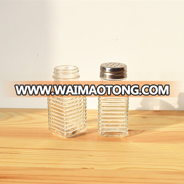 Nice Square Glass Seasoning Bottle Spice Bottle with Metal Cap