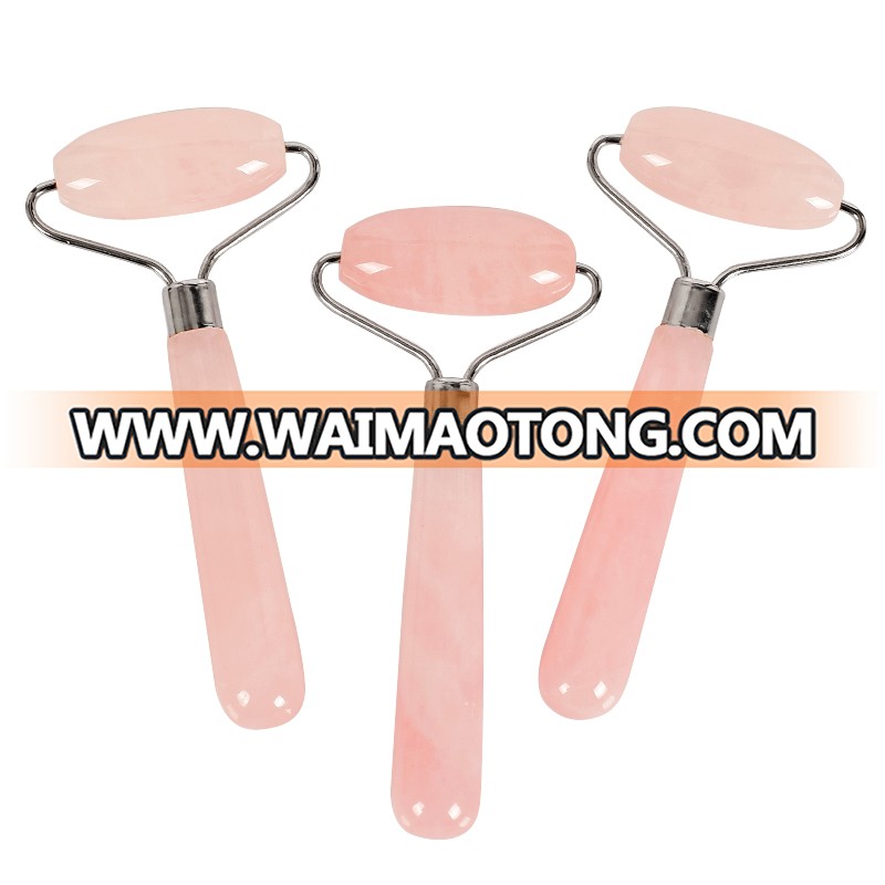 wholesale natural rose quartz jade facial roller massager roller