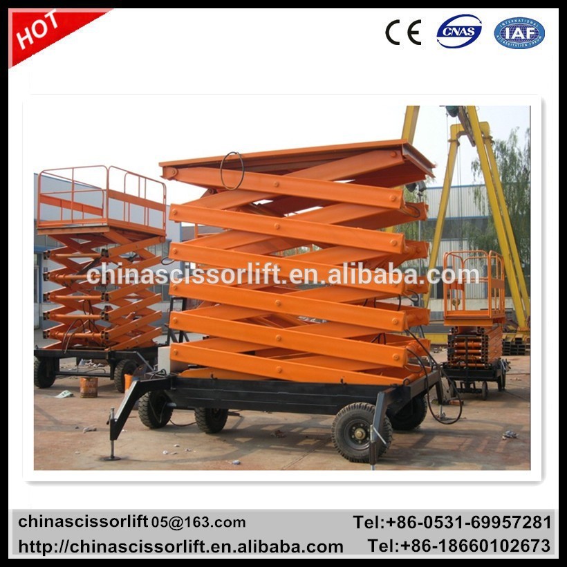 Electric scissor lift four wheels mobile scissor lift manual full rise scissor lif WLY0.5-10