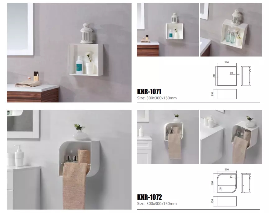 Chinese  Solid Surface Bathroom Accessory Rectangle Shampoo and Towel Shelf