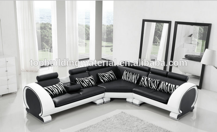 Modern European style sofa set lounge chaise sofa furniture leather sofa set