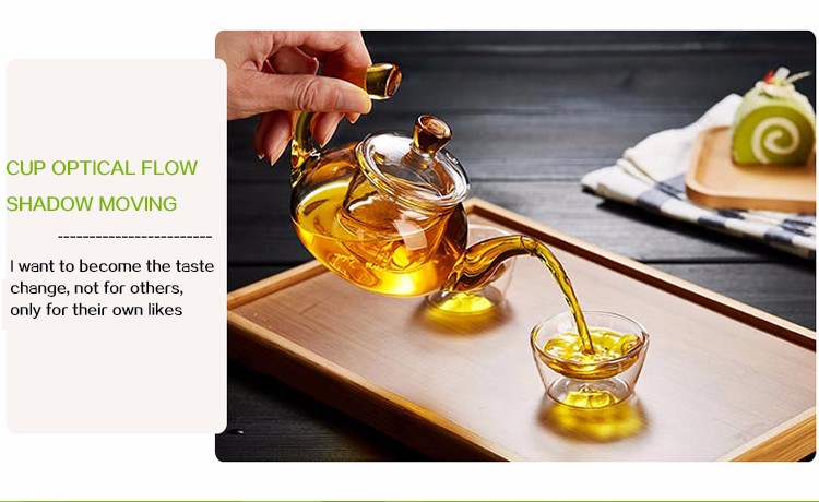 transparent heat resistant with stainless steel infuser glass teapot